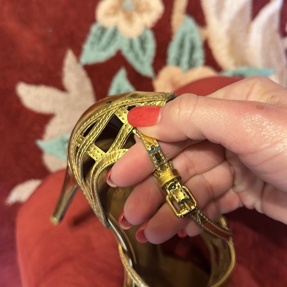 Tory Burch Amalie gold cage heels - Picture 10 of 10